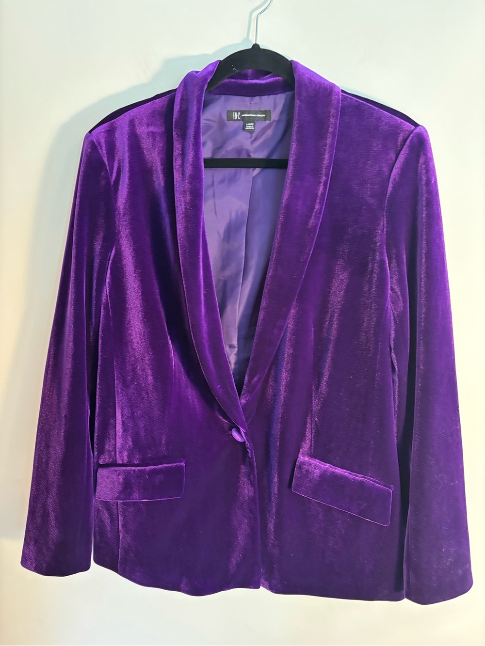 INC Purple Velveteen Blazer Jacket